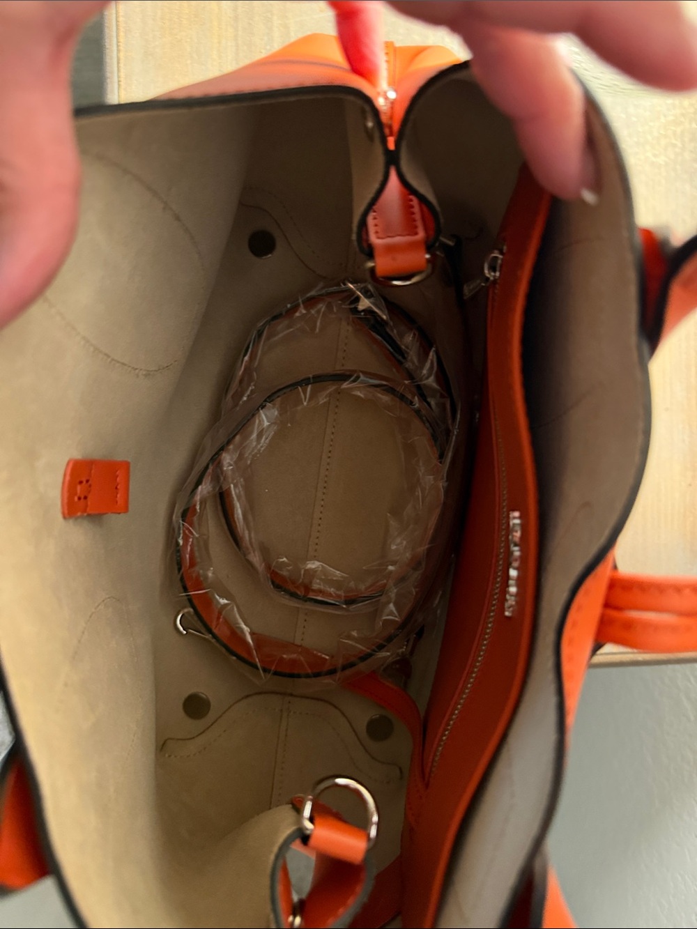 Longchamp Orange Leather Satchel with Silver Hardware - Picture 9 of 9